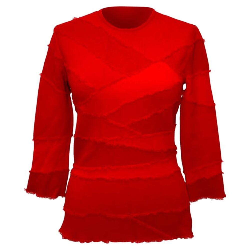 Alexander Mcqueen Patchwork Accent Blouse in Red Viscose